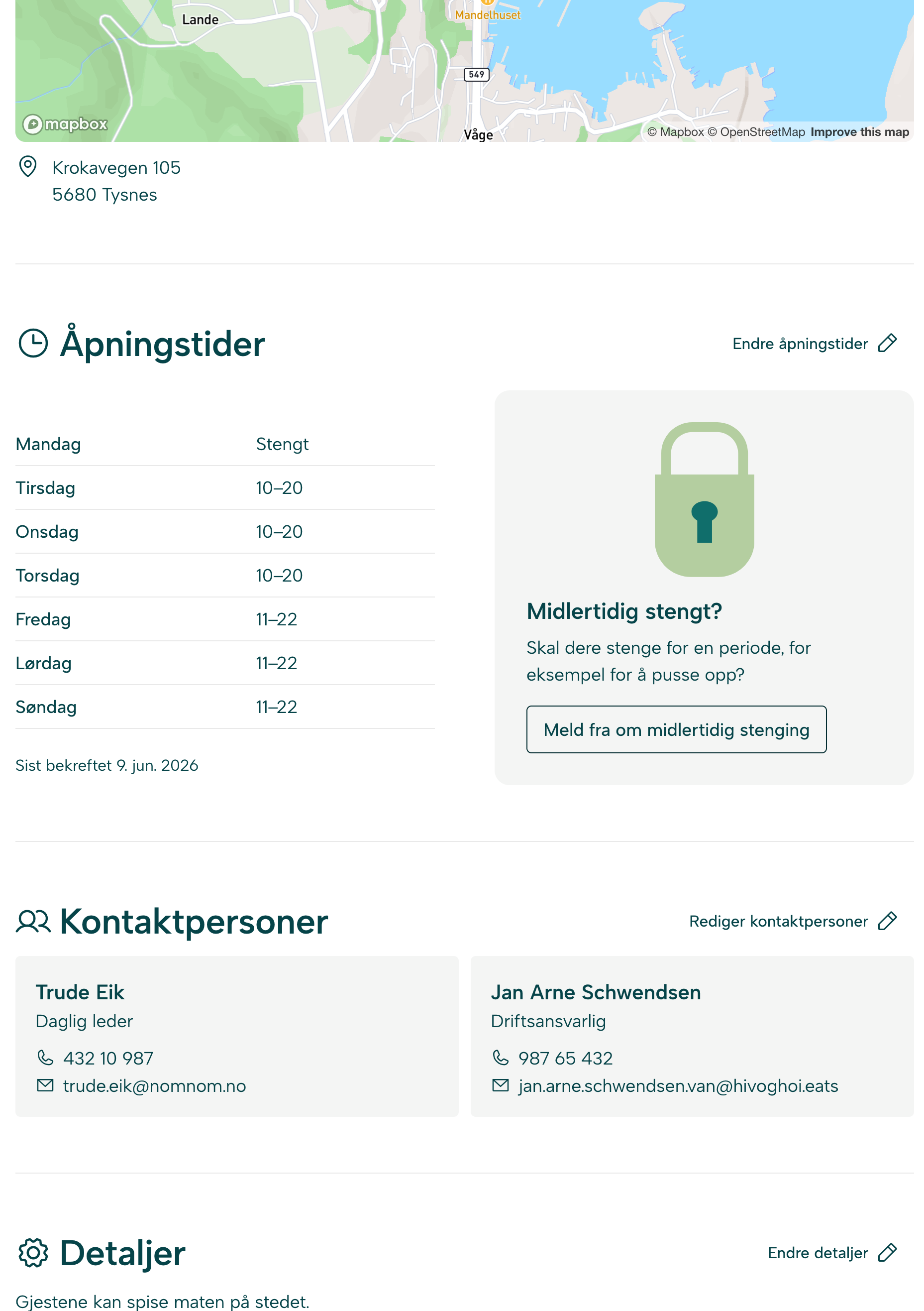 Mitt serveringssted med syntetiske data