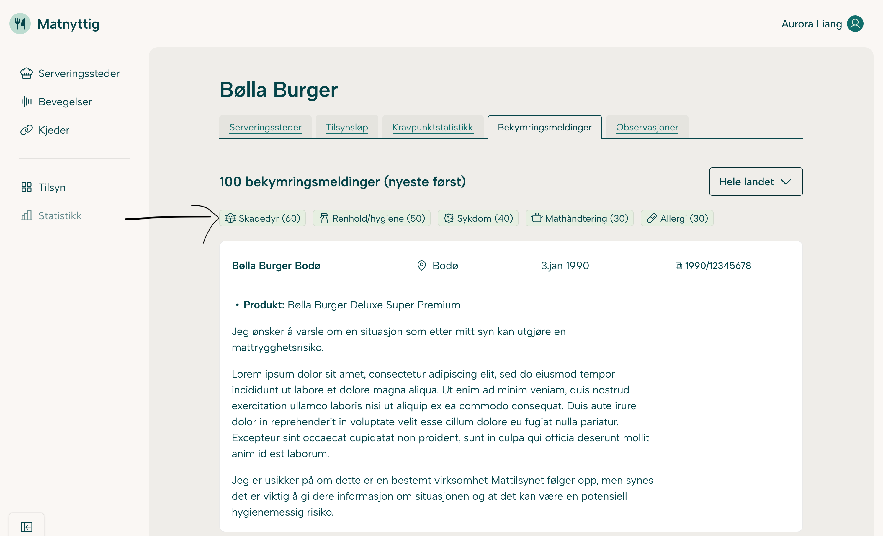 Mitt serveringssted med syntetiske data